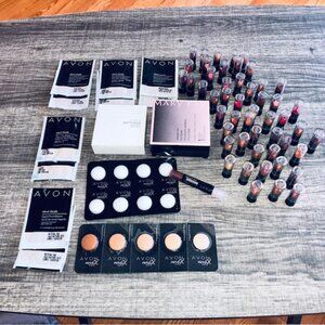 HUGE 74 pc LOT AVON LIPSTICKS GLOSSES +MORE!- GREAT FOR PRETEEN/DRESS UP PARTIES